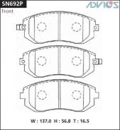 Колодки тормозные F SUBARU LEGACY BL ; BP (03-09), FORESTER SG5 (02-07), FORESTER SH5 ADVICS SN692P