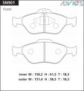 Колодки тормозные F MAZDA DEMIO DY3 ; DY5 (02-07), VERISA DC5 (04-) ADVICS SN901