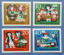 1962 ФРГ. Сказка "Белоснежка и семь гномов". 4 марки. Чистые