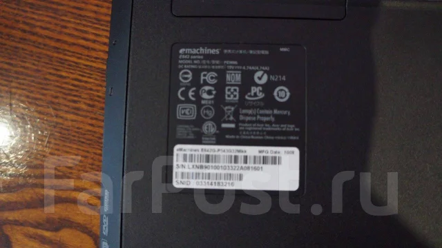 eMachines E642G-P543G32Mikk. 15.6", 2,4����, ��� 4 ��, ���� 1���, WiFi: 1, Bluetooth: 1, ����������� �� 3��. ����