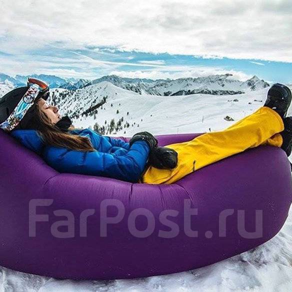 Lamzac, Ламзак. Надувной шезлонг, диван, кресло. Фиолетовый, новый, в ...