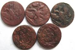 Денга (5 шт. ) 1743,1747,1748,1751,1753 год (18 Век) Россия