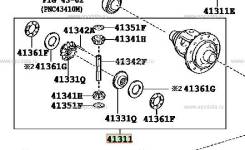 Дифференциал. Lexus RX270, GGL15 Lexus RX350, GGL15 Lexus RX450h, GGL15 Двигатель 2GRFE