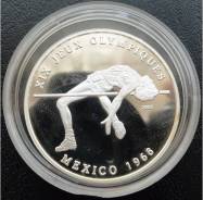 1000 франков.2003г. Чад. Олимпиада/Прыжки в высоту. Серебро. Proof.