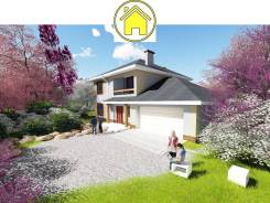 Az 1200x AlexArchitekt Продуманный дом с гаражом в. 200-300 кв. м., 2 этажа, 5 комнат, комбинированный