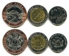 Нигерия набор 3 монеты 2006 UNC