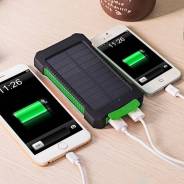 Мощное солнечное зарядное устройство, 10000 mAh (зелёное)