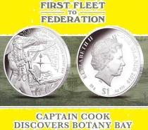 О-ва Кука 1 доллар 2016 Captain Cook Кук Корабль. Парусник