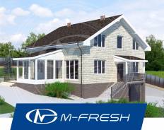 M-fresh Pegas (Проект дома с цоколем для жизни на природе! ). 300-400 кв. м., 1 этаж, 5 комнат, бетон