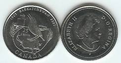 Канада 25 центов 2005 Птица Saskatchewan Поезд Мост Unc