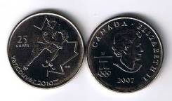 Канада 25 центов 2007 Хоккей Олимпиада Спорт. Unc - монета