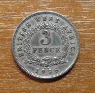 Британская Западная Африка 3 пенса 1938 Mintmark 'KN' George VI