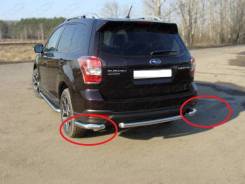 Защита заднего бампера (уголки) Subaru Forester 2013+ (Subfor13-24). Subaru Forester, SJ, SJ5, SJ9, SJG Двигатели: FA20, FA20F, FB20, FB25, FB25B