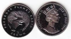Мэн 1 крона 1994 Preserve Planet Earth Выдра. Unc