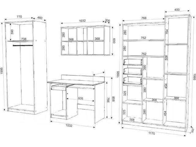 Проекты корпусной мебели с размерами