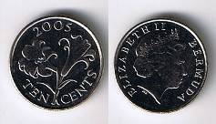 Бермудские острова (Бермуды) 10 центов 2005 Цветок. Unc - монета из
