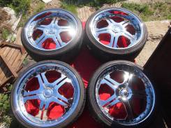 Хромированные колеса R22 на Mustang, Chrysler на практически NEW шинах. 8.5/10.0x22" 5x114.30 ЦО 70,1 мм.