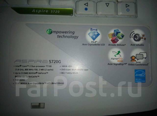 Acer aspire 5720 нет изображения