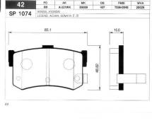 Колодки дисковые з.\ Hyundai Sonata 1.8i/2.0i 16V/3.0i 16V с ABS 96-98