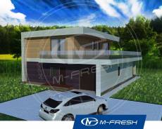 M-fresh Milan (Современный проект дома с инверсионной кровлей! ). 300-400 кв. м., 2 этажа, 4 комнаты, бетон