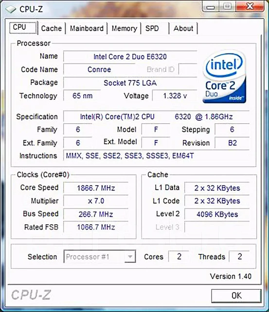 Intel Core 2 Duo E6320 ����