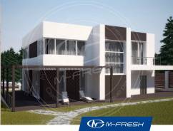 M-fresh Crystal (Проект современного дома с плоской кровлей! ). 400-500 кв. м., 2 этажа, 6 комнат, бетон