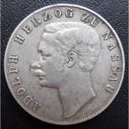 1 талер.1860г. Германия/Нассау. Герцог Адольф. Серебро. XF+.