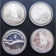 100 лей.1996г. Румыния. Олимпиада/Гребля. Серебро. Proof.