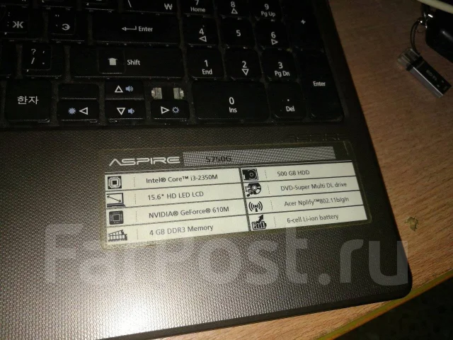 Acer Aspire 5750G. 15.6", 2,3����, ��� 4 ��, ���� 500���, WiFi: 1, Bluetooth: 1 ����