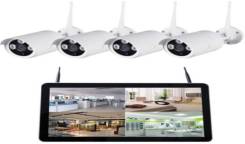 WIFI комплект 4 IP камеры + 12" LCD монитор с NVR . Видеонаблюдение го. Под заказ