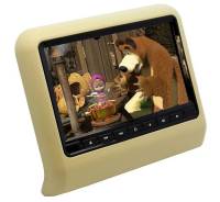 Монитор 10" на подголовник в АВТО DVD/USB/SD/Game (бежевый)