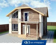 M-fresh Jamaica (Готовый проект дома с балконом и террасой! ). 100-200 кв. м., 2 этажа, 5 комнат, бетон