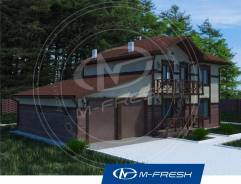 M-fresh Cappuccino (Проект дома со встроенным гаражом на 2 авто! ). 200-300 кв. м., 2 этажа, 5 комнат, бетон