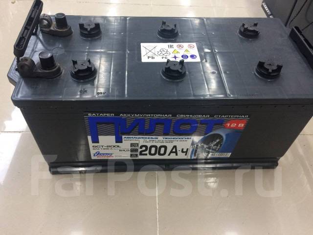 Аккумулятор Пилот 6CT-200L 200ач п. т.1300А, Май 2017 года, обратная ...