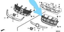 Решетка радиатора. Honda Stream, DBA-RN7, DBA-RN6, DBA-RN9, DBA-RN8, RN6, DBARN6