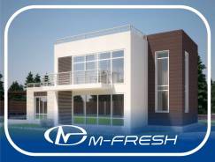 M-fresh Tiёsto! (Проект современного дома с инверсионной кровлей). 200-300 кв. м., 2 этажа, 4 комнаты, бетон
