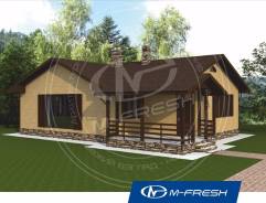 M-fresh Cherry (Проект 1-этажного дома с террасой). 100-200 кв. м., 1 этаж, 3 комнаты, бетон
