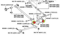 Сайлентблок ступицы. Toyota Kluger V, MHU28, ACU25, MCU25 Toyota Highlander, ACU25, MCU28, MHU28 Toyota Harrier, GSU35, MCU35, GSU36, MCU36, MHU38, AC...