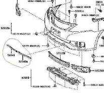 Накладка на бампер. Toyota Allion, NZT260, ZRT260, ZRT261, ZRT265 Двигатели: 1NZFE, 2ZRFAE, 3ZRFAE