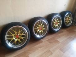 18' BBS RS-GT gold + Dunlop 225/45r18. 8.0x18 5x114.30 ET38 ЦО 80,0 мм. Под заказ