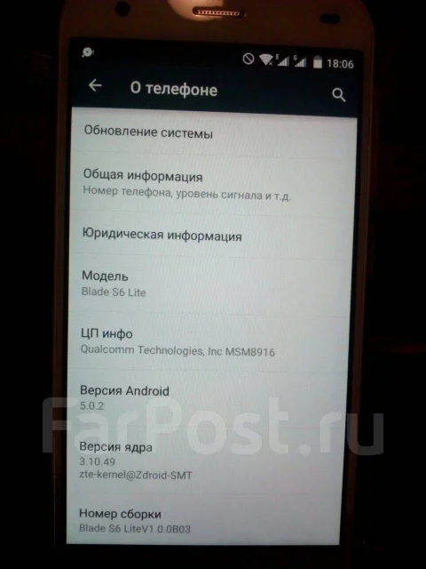 ZTE Blade S6. �/� ����