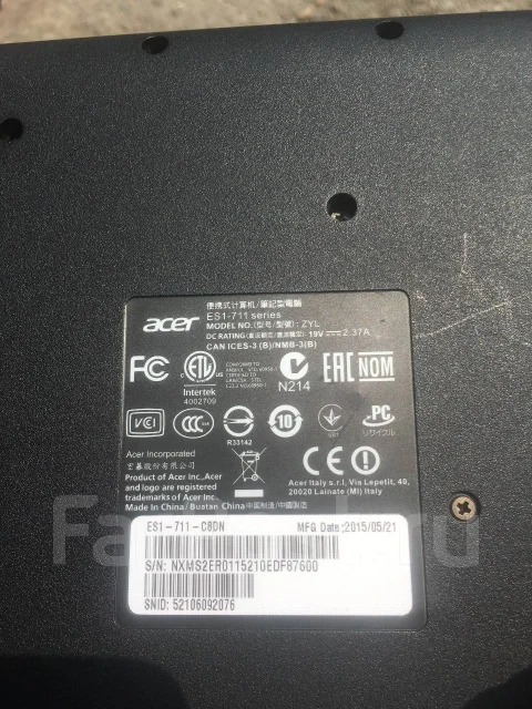 Acer Aspire ES1. WiFi: 1, Bluetooth: 1 ����