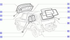 Молдинг стекла. Лада 4x4 2131 Нива, 2131