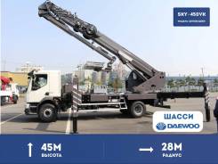 Horyong Sky. Коленчато телескопическая автовышка Horyong SKY-450VK на шасси Daewoo, 6 000 куб. см., 45 м. Под заказ