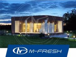 M-fresh Bounty (Купите готовый проект одноэтажного дома! Плоская крыша). 100-200 кв. м., 1 этаж, 3 комнаты, бетон