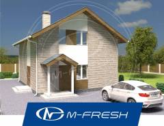 M-fresh Leo-зеркальный /Проект дома из газобетона, деревянная лестница. 100-200 кв. м., 2 этажа, 4 комнаты, бетон