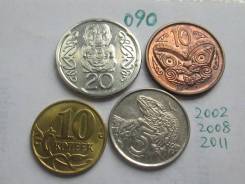Новая Зеландия . 3 монеты - 5, 10, 20 центов . 090