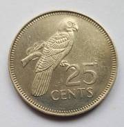 1989 Сейшелы. 25 центов. Черный попугай.