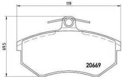 Колодки дисковые п.\ Audi 80 1.6-1.9D 86-91, VW Golf II 88-89