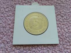 Редкая монета. 5 Марок Германии 1991(F) года.